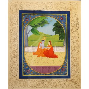 Tanzeela Naz, 15.5 x 12.5 Inch, Gouache On Wasli, Pahari Miniature Painting, AC-TNNZ-004